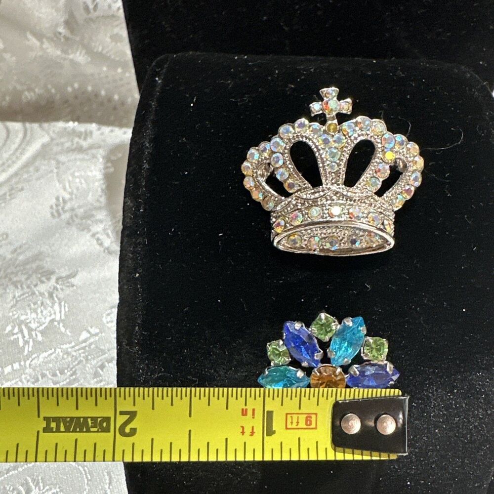 2 Pins Milt-stones And Clear Stones - Picture 6 of 10